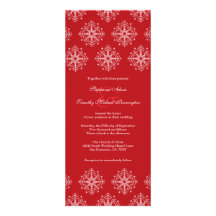 Rouge + faire-part de mariage blanc d'hiver de flo