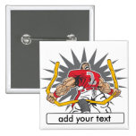 Rouge fait sur commande de joueur de football badges avec agrafe