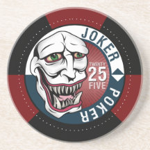 Rouge foncé/bleu de tisonnier de joker dessous de verre