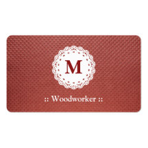 Rouge foncé de monogramme de dentelle de travaille carte de visite