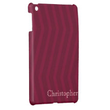 Rouge foncé sur le mini modèle de cas d'iPad marro
