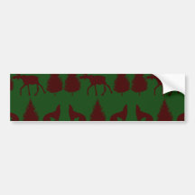 Rouge foncé vert rustique d'orignaux de pins sauva adhésif pour voiture