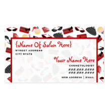 Rouge Girly de rendez-vous de salon de Cosmetologi Cartes De Visite Professionnelles