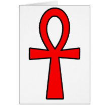 Rouge hiéroglyphique égyptien de clé de la vie de  cartes