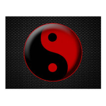 ROUGE NOIR 3D de YIN YANG Carte Postale