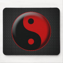 ROUGE NOIR 3D de YIN YANG Tapis De Souris
