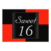 Rouge noir d'invitation du bonbon 16