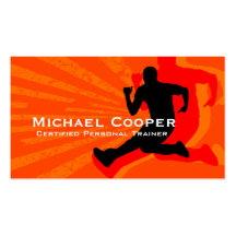 Rouge orange de carte de visite de forme physique