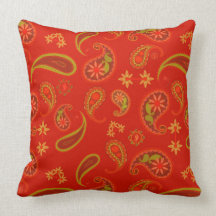 Rouge Paisley de piment fort Coussin