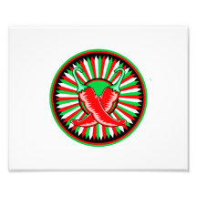 Rouge rond de vert de joint de poivre photographie