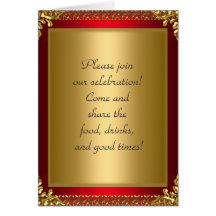 Rouge royal de faire-part de fête d'anniversaire carte de vœux