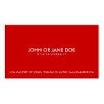 rouge simple cartes de visite personnelles