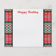 Rouge Teal de joyeux anniversaire Prospectus Avec Motif