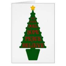 Rouge, vert, carte d'arbre de Noël d'or