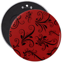 Rouge victorien de damassé d'antiquité d'ornement, badge