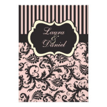 Rougissent le rose, crème, invitation barrée par d