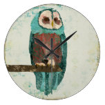 Rougissent l'horloge de hibou de neige horloges