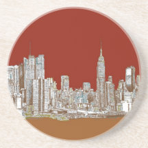 Rouille de rouge d'horizon de New York Dessous De Verres