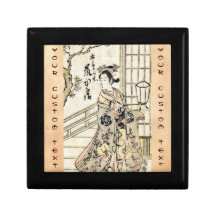 Rouleau vintage japonais frais de dame de geisha d boîte à babioles