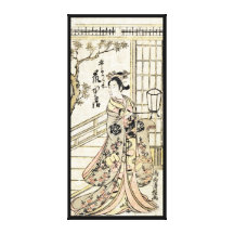 Rouleau vintage japonais frais de dame de geisha d toiles tendues