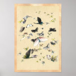 Rouleau vintage japonais frais de papillon d'ukiyo posters