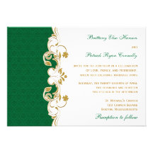 Rouleaux verts d'or blanc, shamrocks épousant l'in
