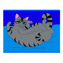 Roulement Kitty sur le bleu Cartes Postales