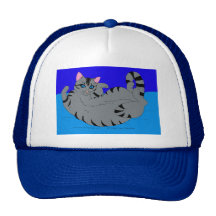 Roulement Kitty sur le bleu Casquette De Camionneur