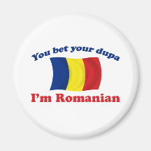 Roumain Dupa (avec le drapeau) Aimants