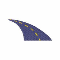 Route à deux voies polos brodés