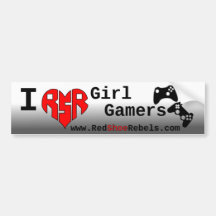 RsR - bumpersticker de Gamers de fille d'I <3 Autocollant Pour Voiture