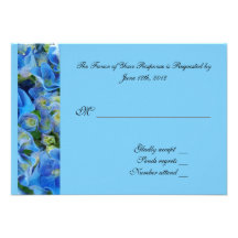 RSVP, carte de réponse, hortensia bleu Bristol Personnalisé