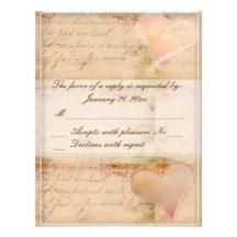 Rsvp démodé vintage de mariage cartons d'invitation personnalisés