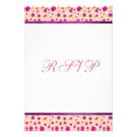 RSVP floral pourpre rose Faire-part
