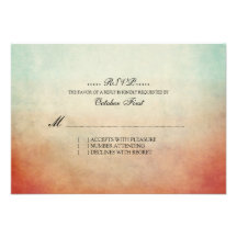 RSVP l'épousant de Bohème rouge et bleu rustique Invitations Personnalisables