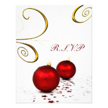 rsvp rouge de mariage d'hiver d'ornement invitation