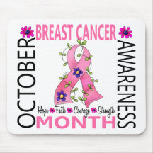 Ruban 1 de fleur de mois de conscience de cancer d tapis de souris