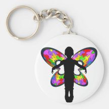 Ruban autiste de papillon porte-clés