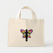Ruban autiste de papillon sac de toile