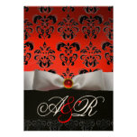 RUBAN BLANC ROUGE et rubis NOIR de MONOGRAMME de D Invitations