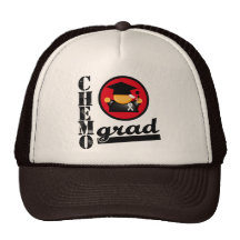 Ruban de cancer de poumon de diplômé de chimio casquettes