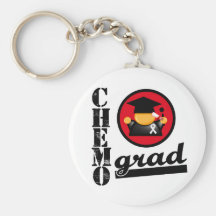Ruban de cancer de poumon de diplômé de chimio porte-clé