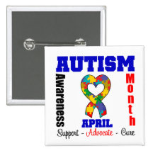 Ruban de coeur de mois de sensibilisation sur l'au badges avec agrafe
