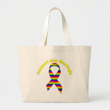 Ruban de conscience d'arc-en-ciel de mariage homos sacs de toile