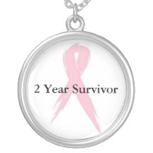 Ruban de conscience de cancer du sein survivant de collier