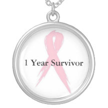 Ruban de conscience de cancer du sein survivant de pendentifs