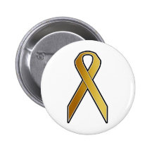 Ruban de conscience d'or badge avec épingle