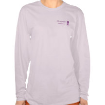 Ruban de la conscience w/purple sur la longue pièc t-shirt