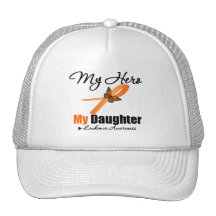 Ruban de leucémie mon HÉROS ma fille Casquettes