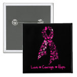 Ruban de papillon d'espoir de courage d'amour - ca pin's avec agrafe
